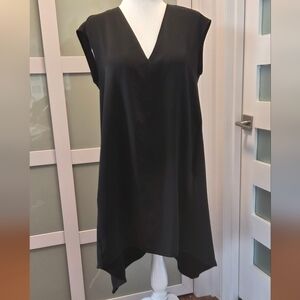 RACHEL Rachel Roy Black Asymmetrical V-Neck Dress